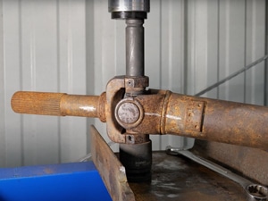 u joint and driveshaft in press